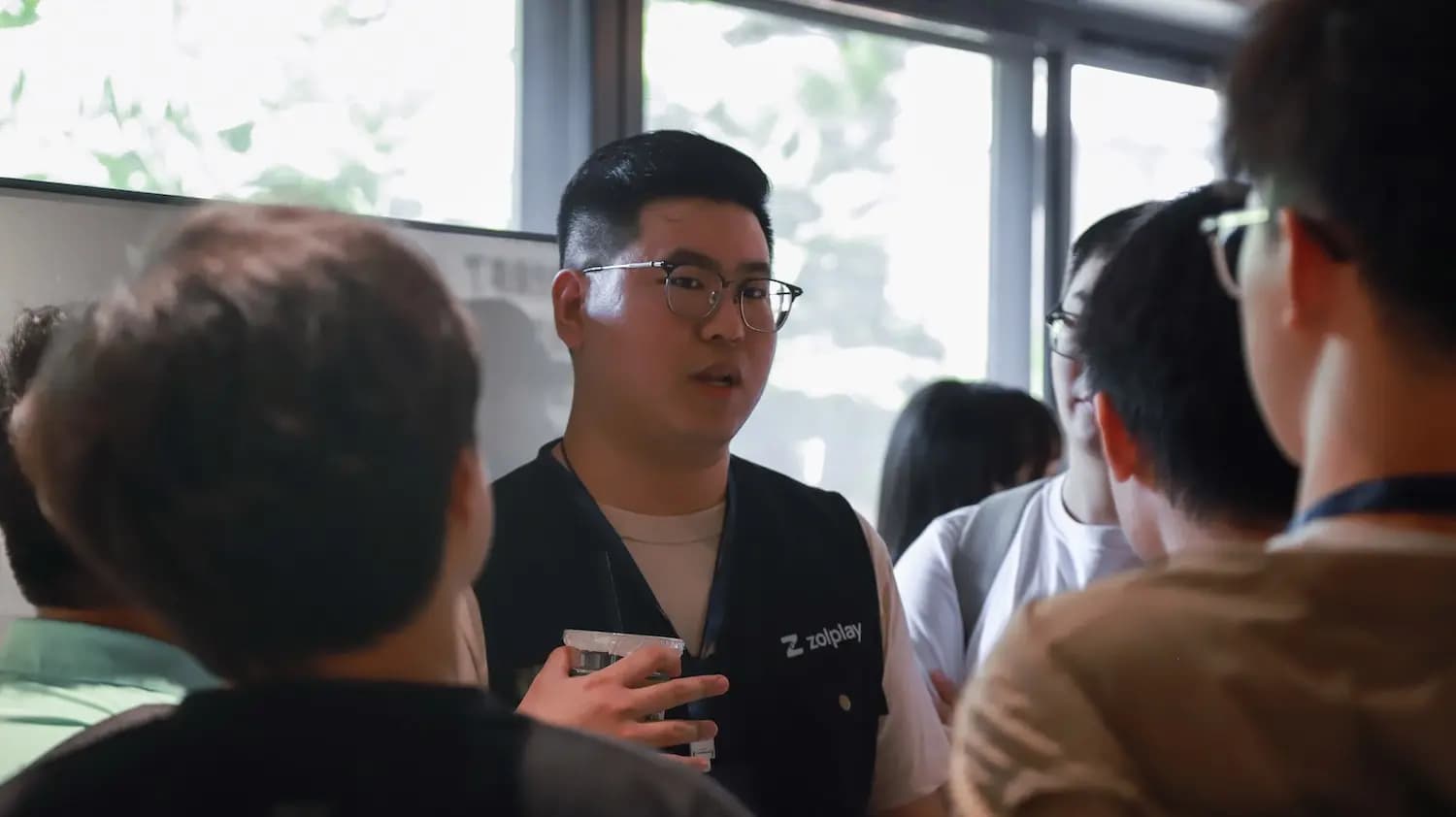 Founder talking